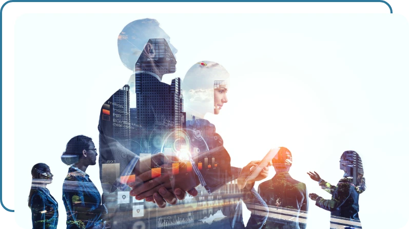 composite image of business people making a choice composite image of business people making a choice