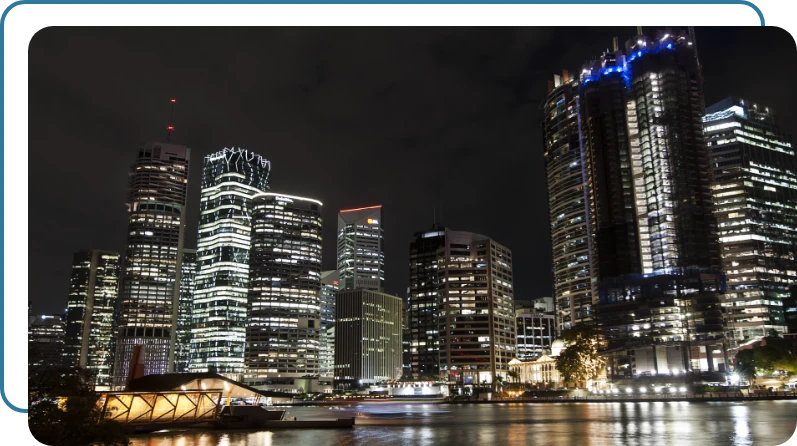Brisbane night time city scape - business centre Brisbane night time city scape - business centre