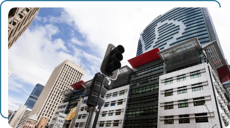 city buildings traffic lights city buildings traffic lights