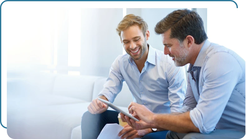two young business men discussing a proposal two young business men discussing a proposal